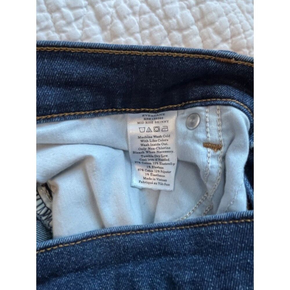 Everlane Mid-Rise Skinny Jeans Sz 29 Medium Wash Ankle Stretch Minimal Classic - Picture 4 of 4